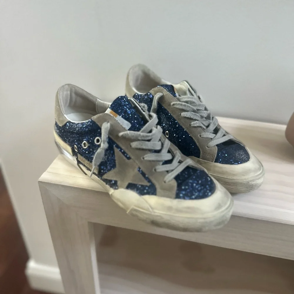 Golden Goose Superstar in Blue Glitter - Picture 2 of 7